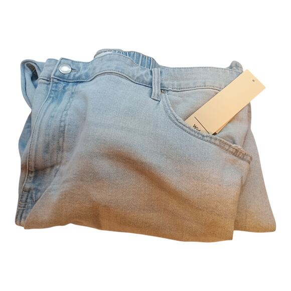 No Boundaries Wide Leg Jeans Light Wash Destressed Edges Women's Plus Size 3X - Picture 1 of 12